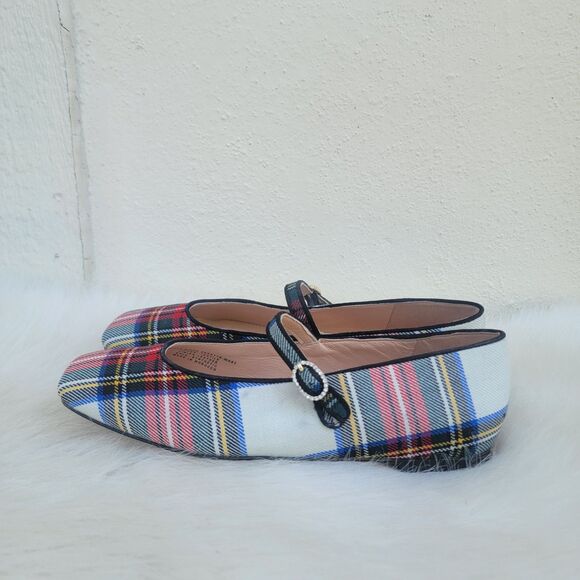 J. Crew Factory Multicolor Plaid Loafers with Strap - Picture 5 of 8